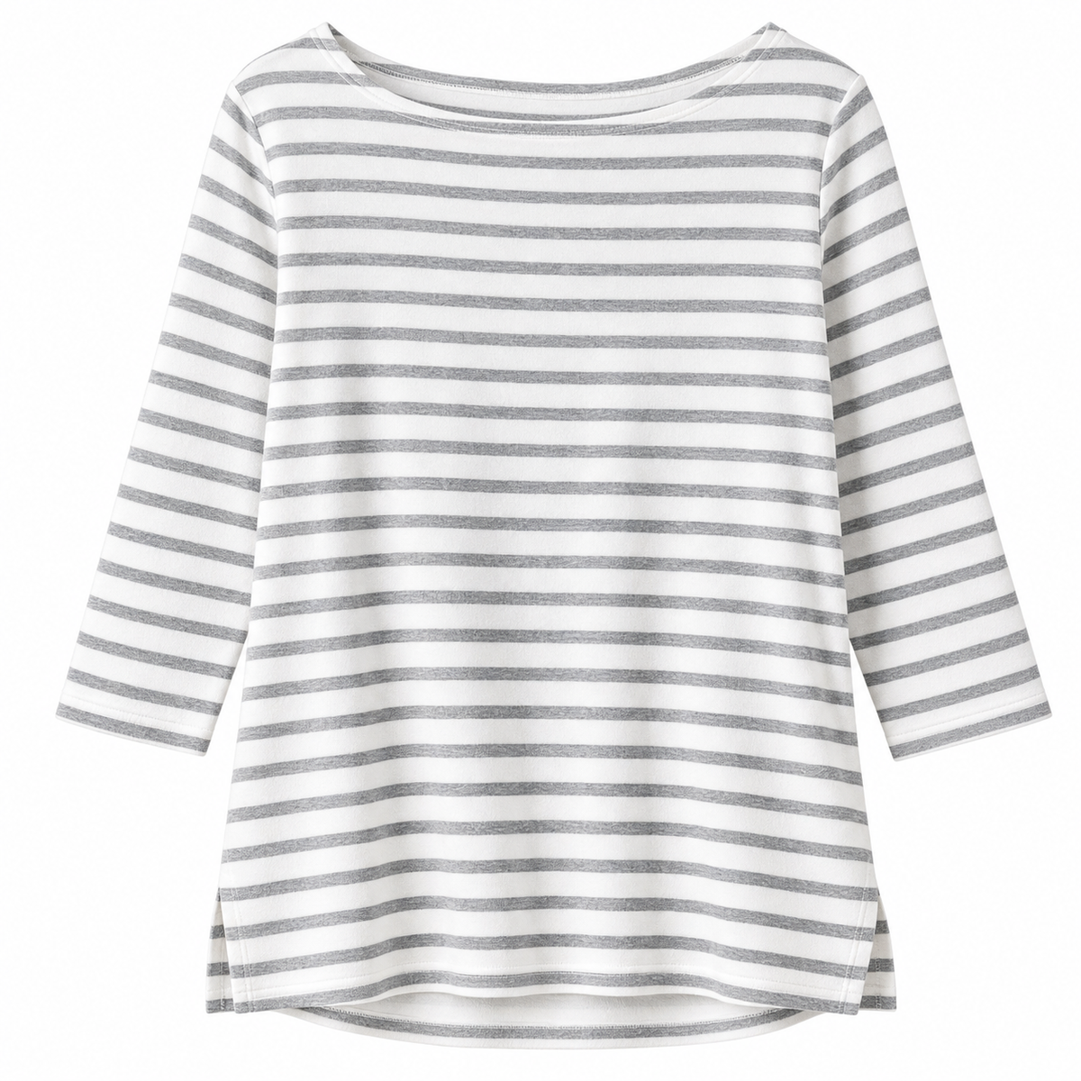 Women's Striped Boatneck 3/4 Sleeve Tops