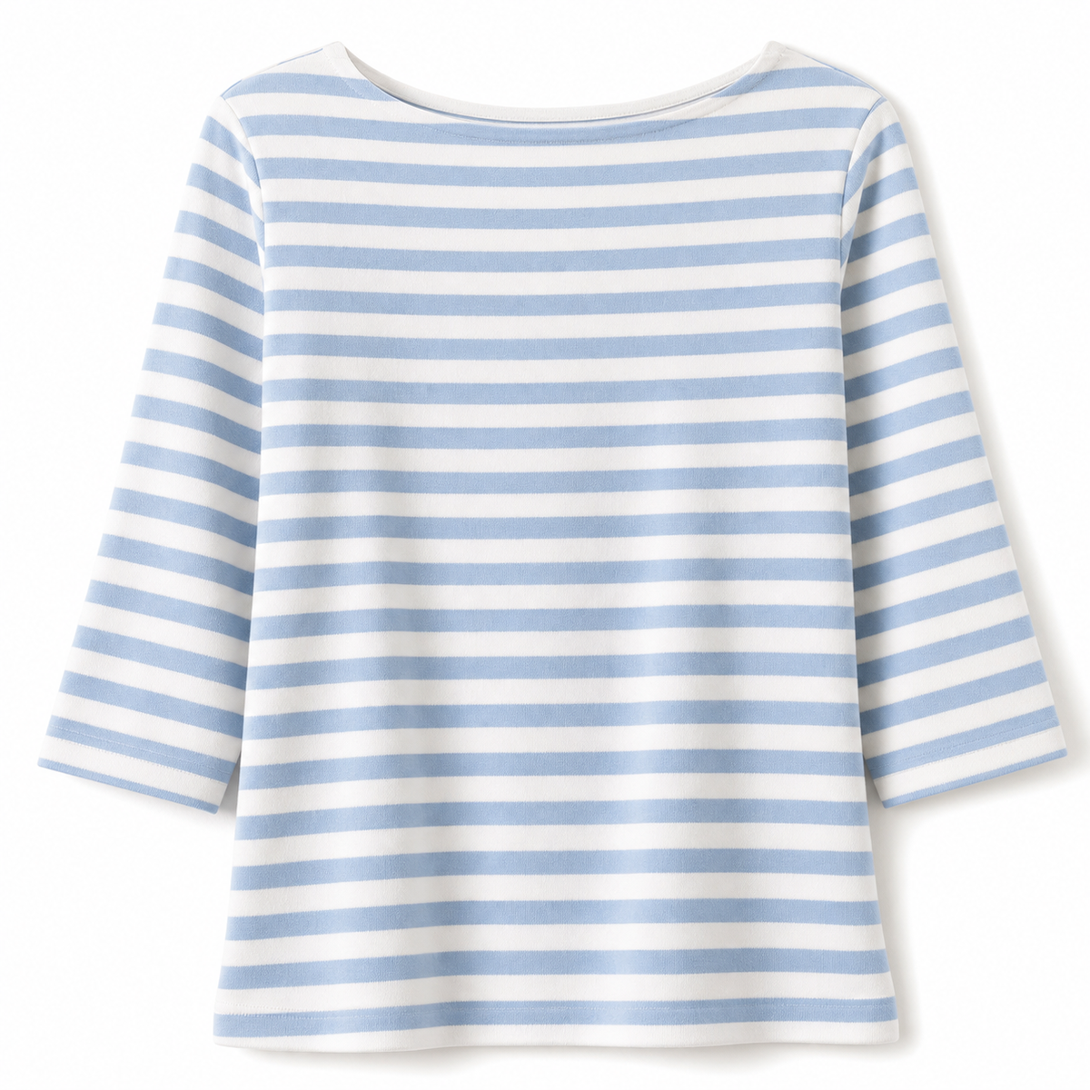 Women's Striped Boatneck 3/4 Sleeve Tops