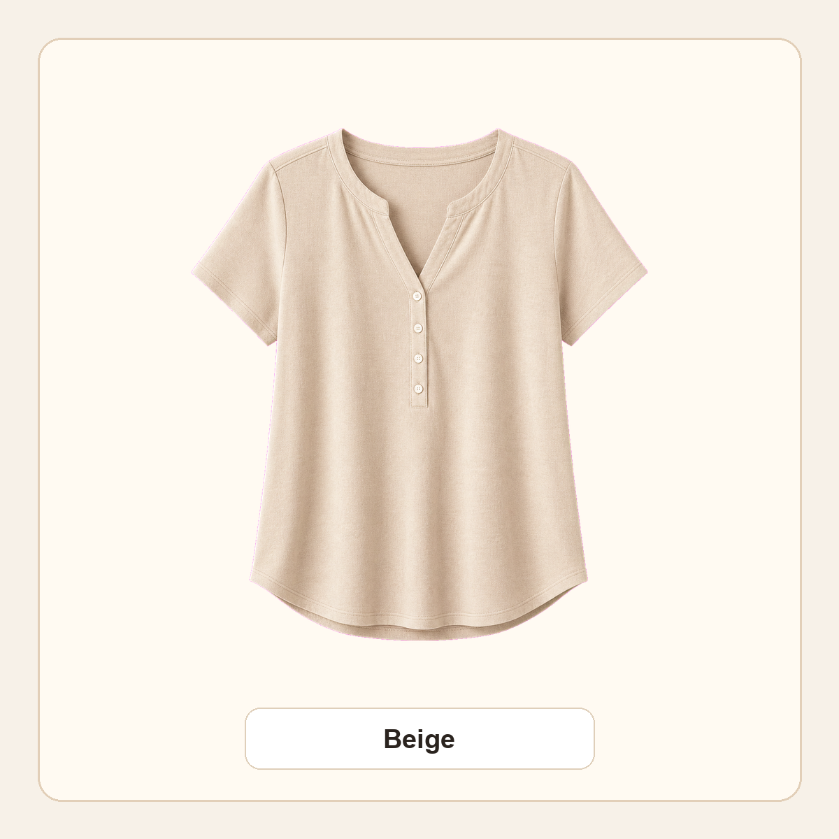Women's V-Neck Henley Short Sleeve Tees