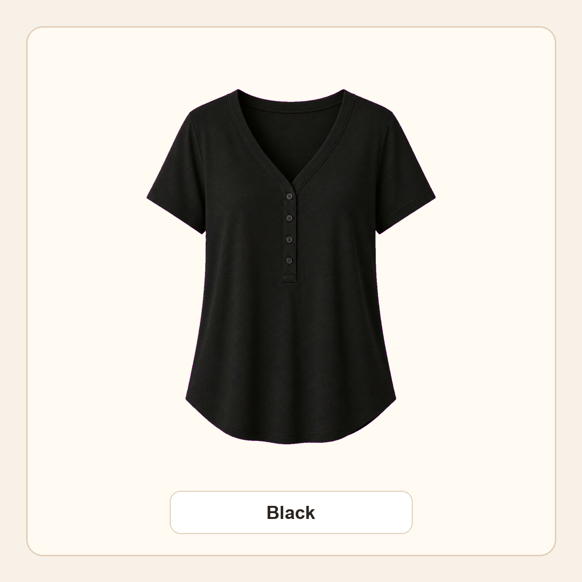 Women's V-Neck Henley Short Sleeve Tees