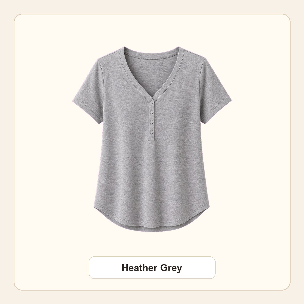 Women's V-Neck Henley Short Sleeve Tees