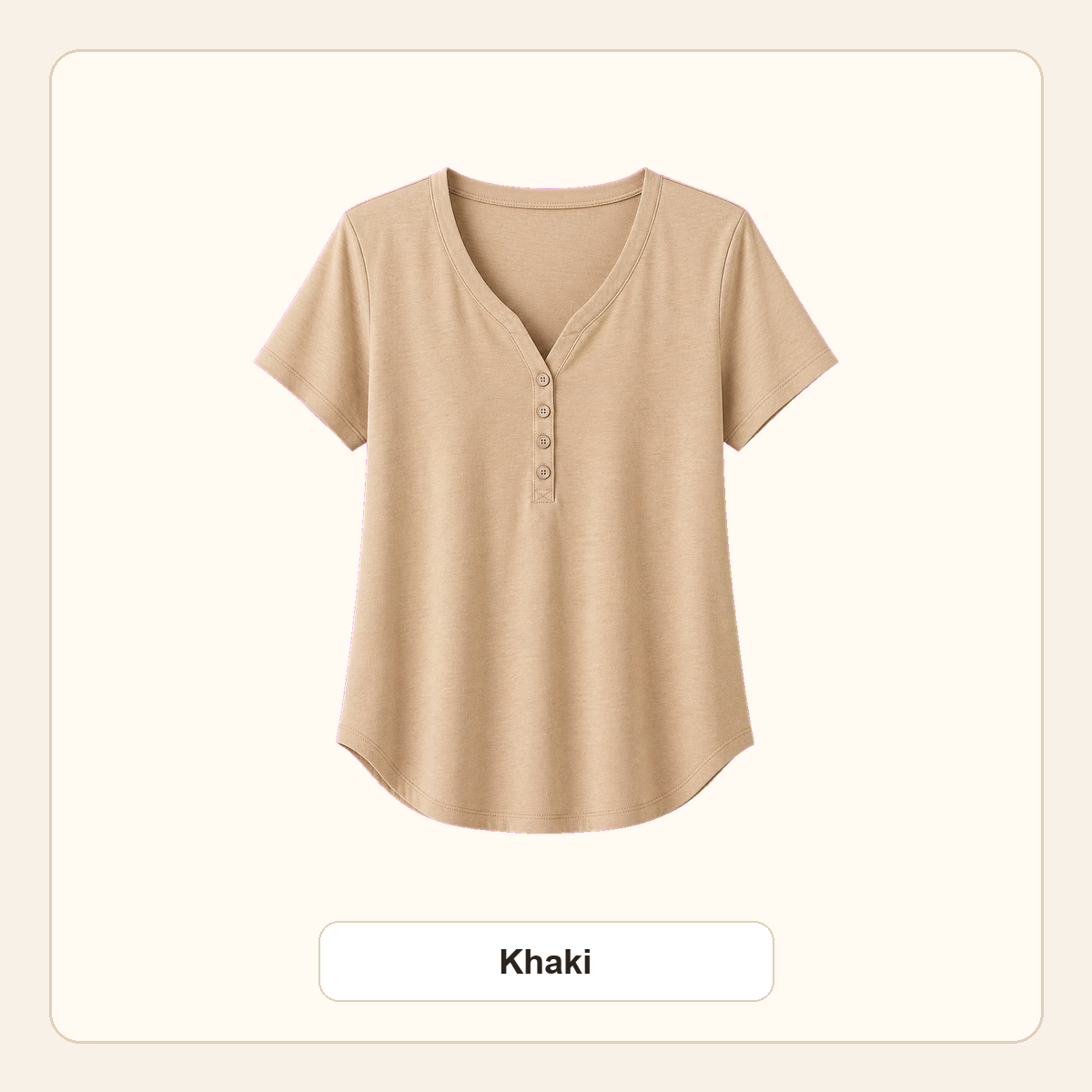 Women's V-Neck Henley Short Sleeve Tees