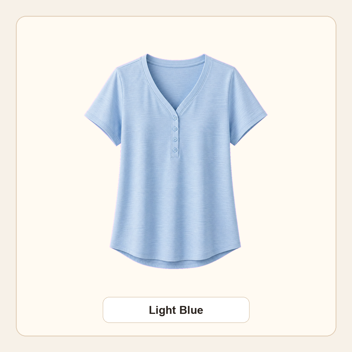 Women's V-Neck Henley Short Sleeve Tees