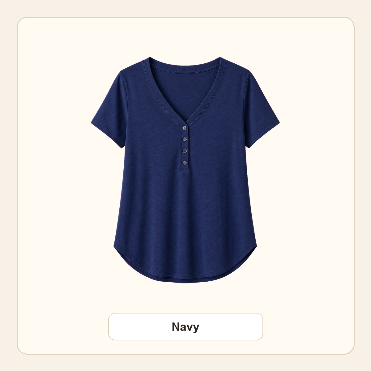 Women's V-Neck Henley Short Sleeve Tees