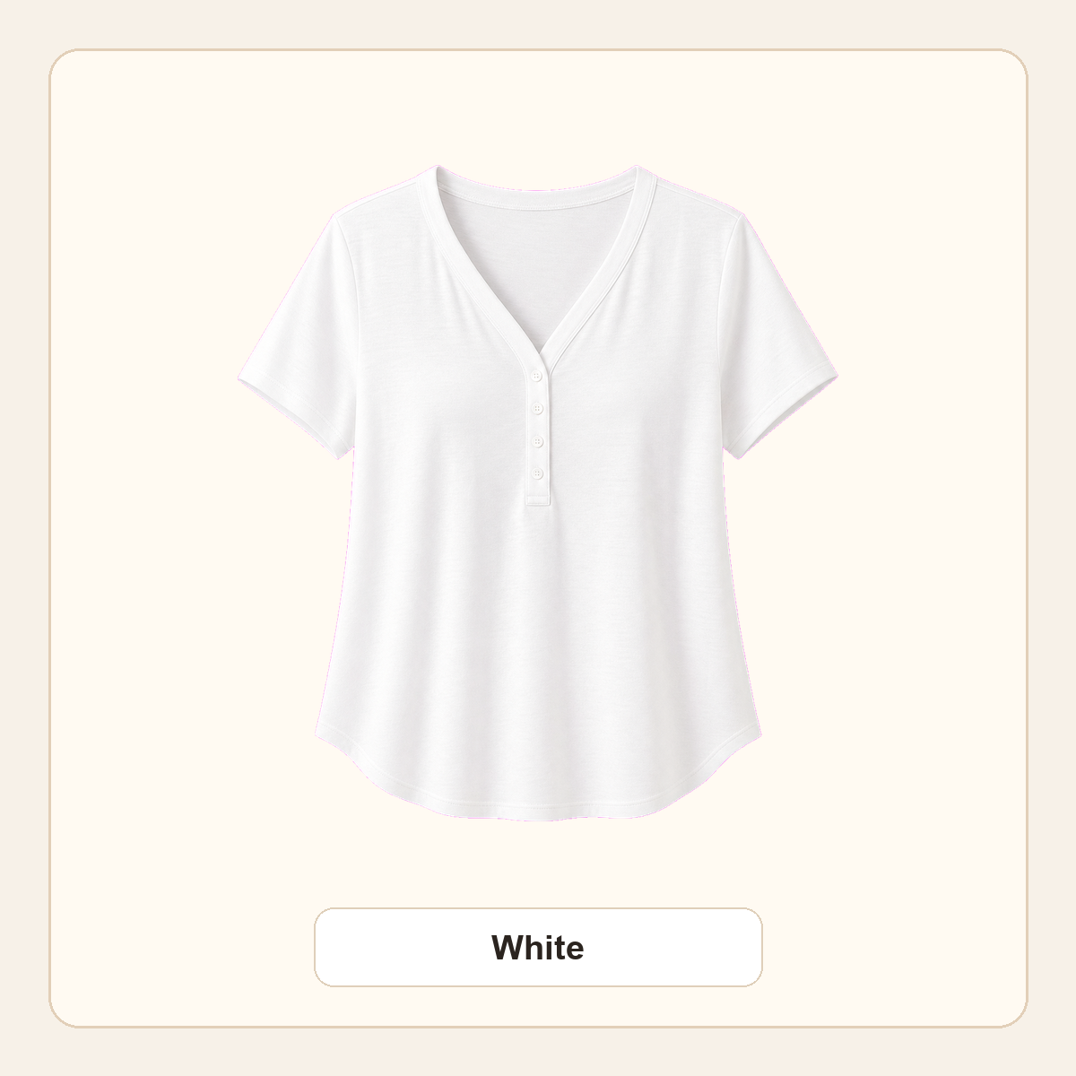 Women's V-Neck Henley Short Sleeve Tees