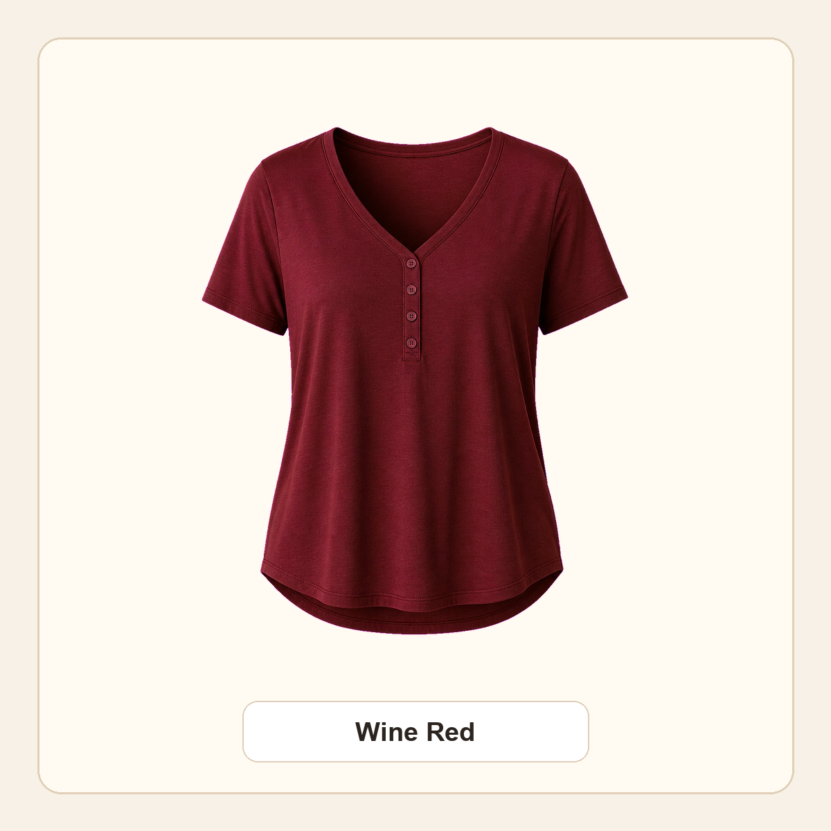 Women's V-Neck Henley Short Sleeve Tees