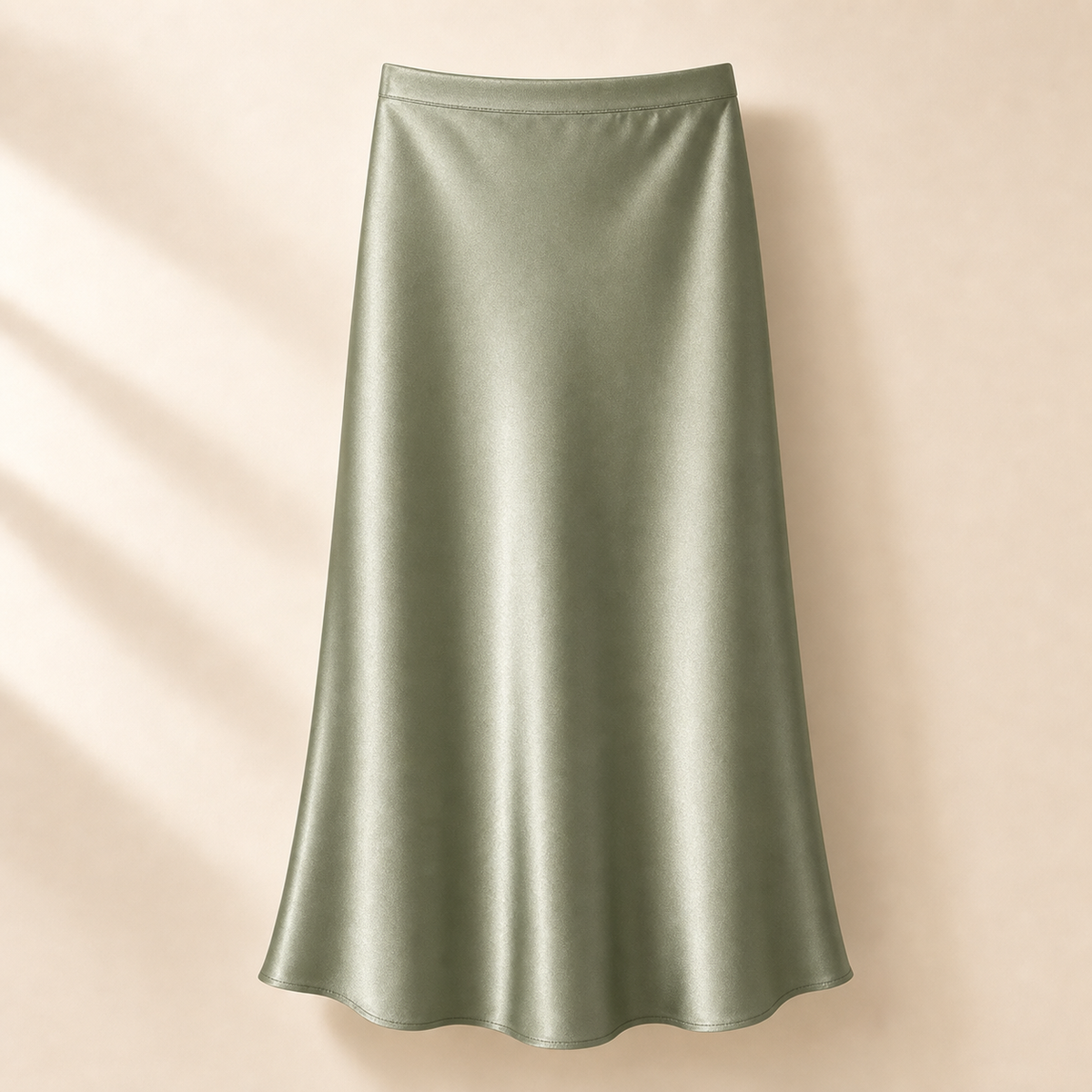 Women's Washable Silk Satin Midi Skirts