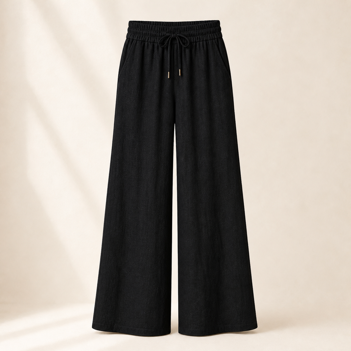 Women's Linen Drawstring Wide-Leg Pants