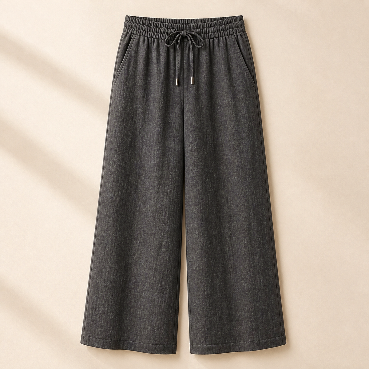 Women's Linen Drawstring Wide-Leg Pants
