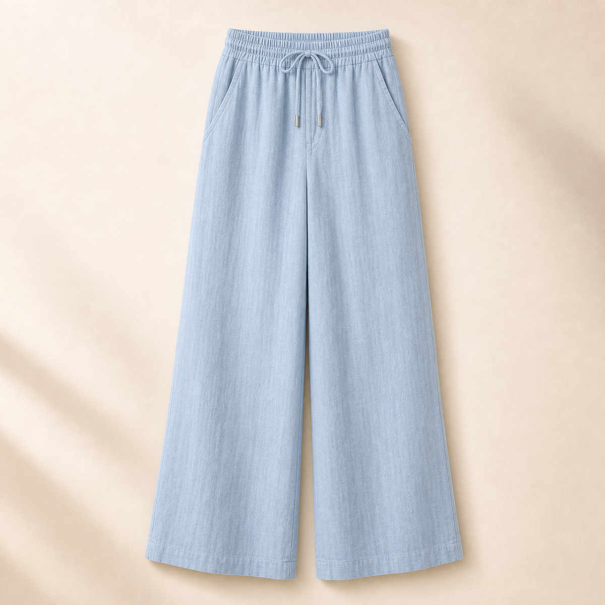 Women's Linen Drawstring Wide-Leg Pants