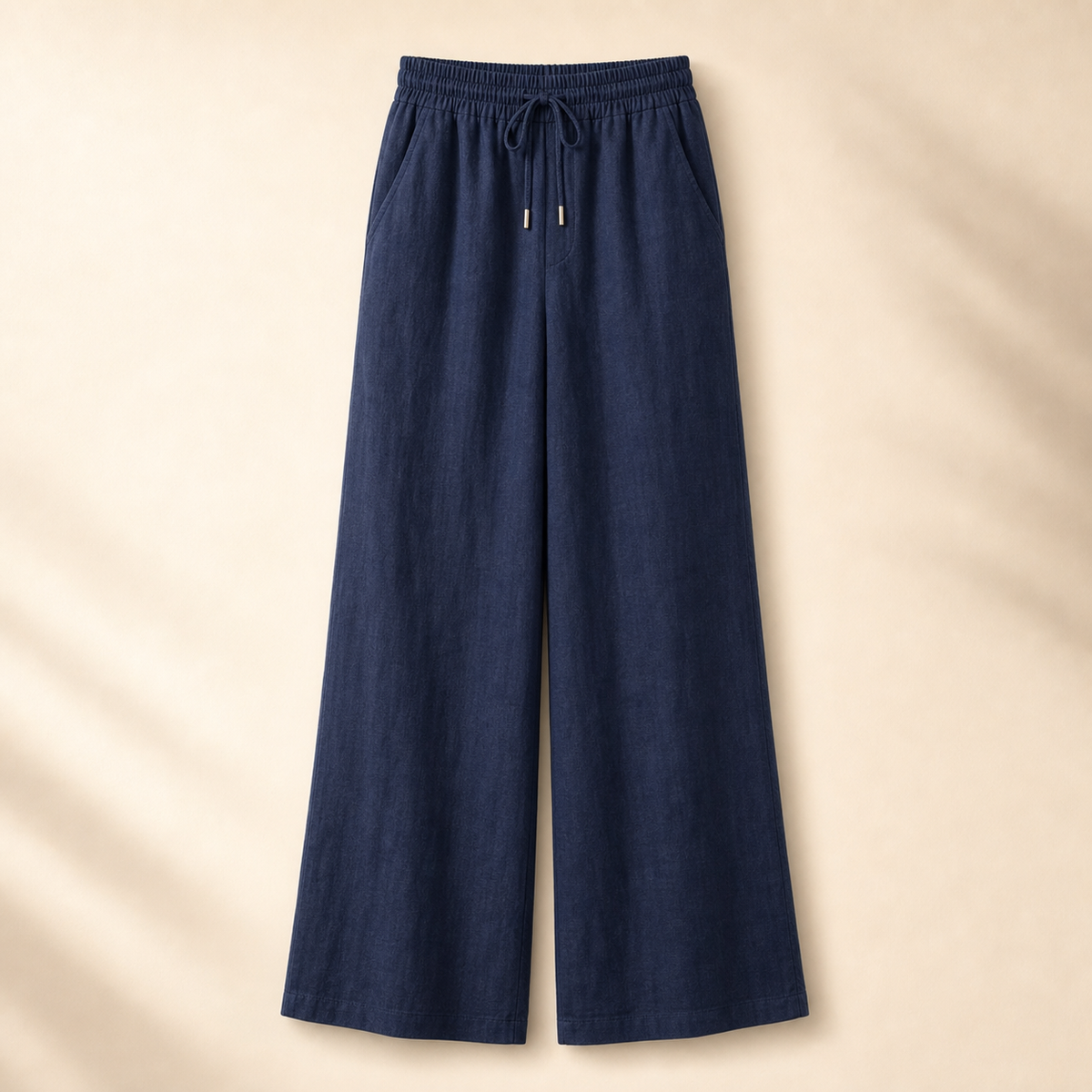 Women's Linen Drawstring Wide-Leg Pants