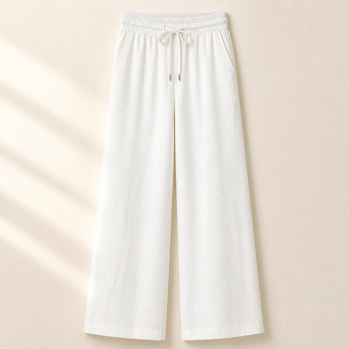 Women's Linen Drawstring Wide-Leg Pants