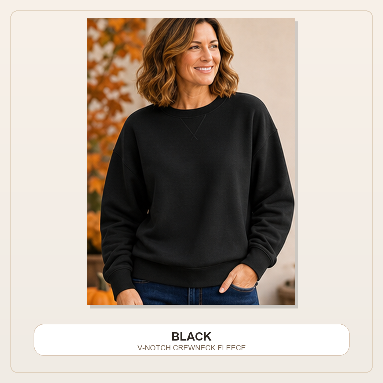 Women's V-Notch Crewneck Fleece Sweatshirts