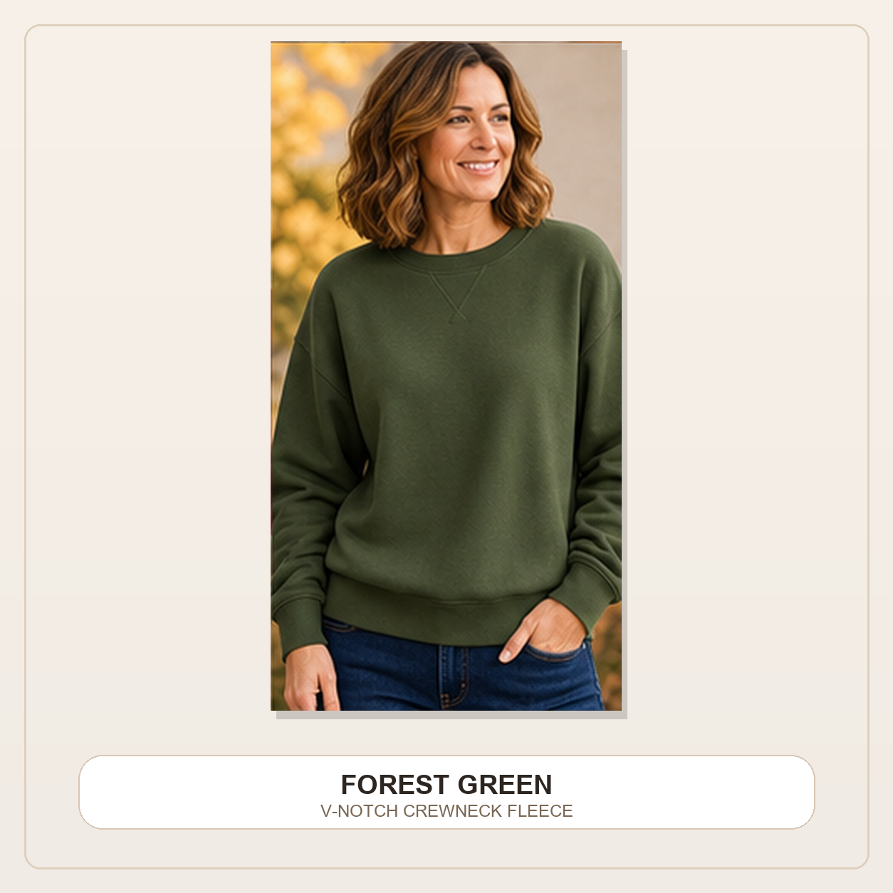 Women's V-Notch Crewneck Fleece Sweatshirts