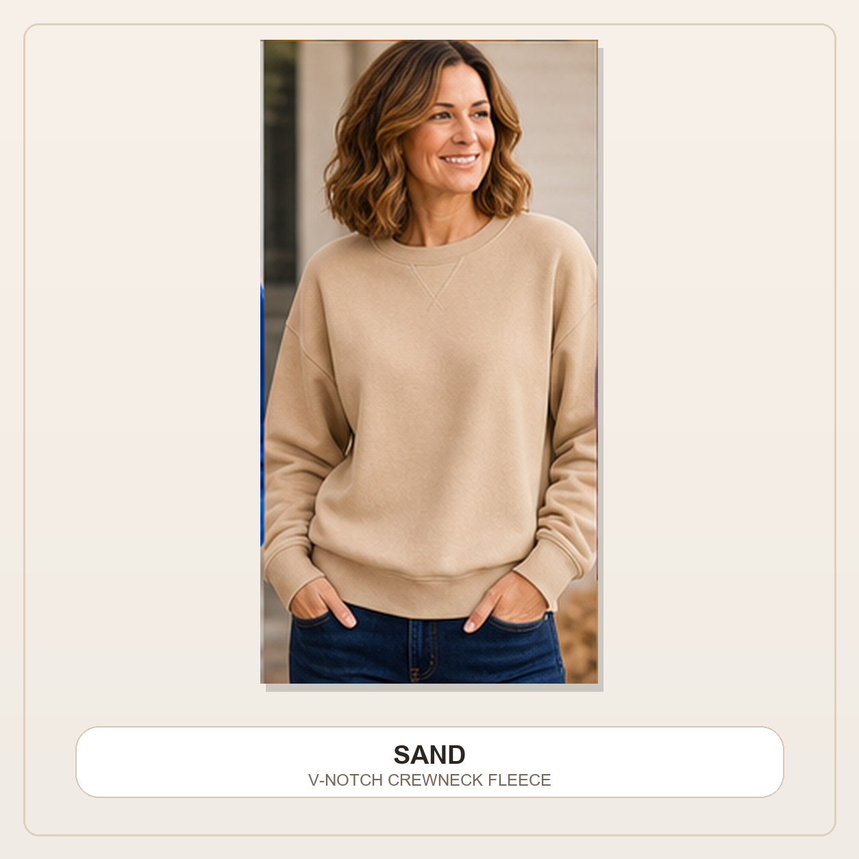 Women's V-Notch Crewneck Fleece Sweatshirts