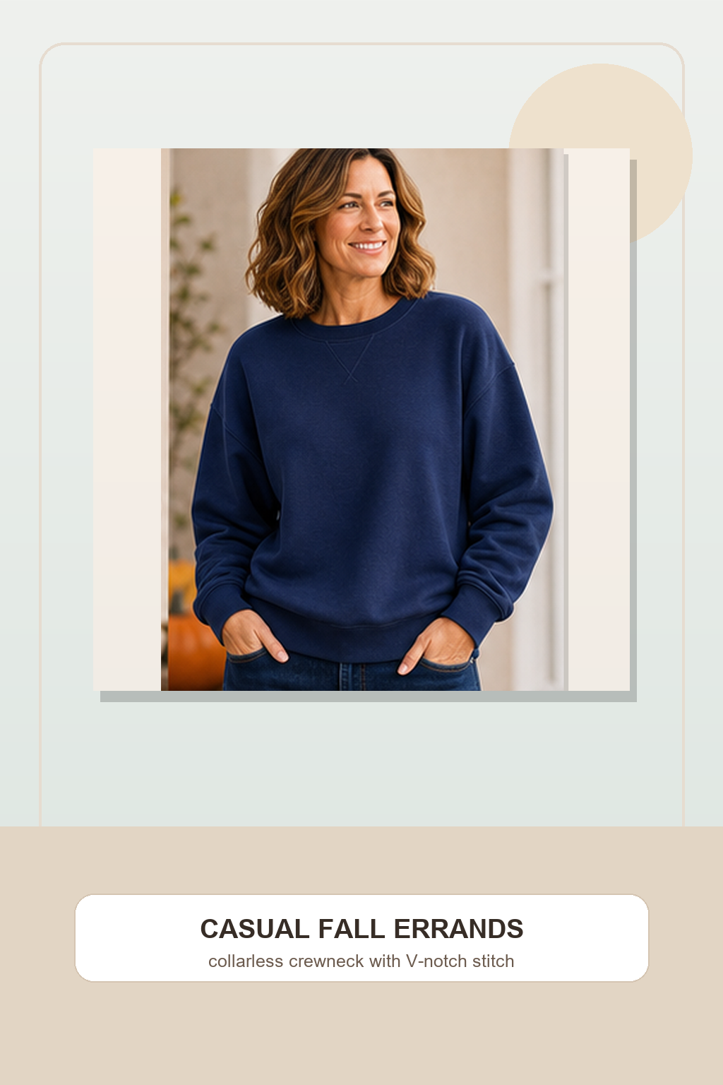 Women's V-Notch Crewneck Fleece Sweatshirts