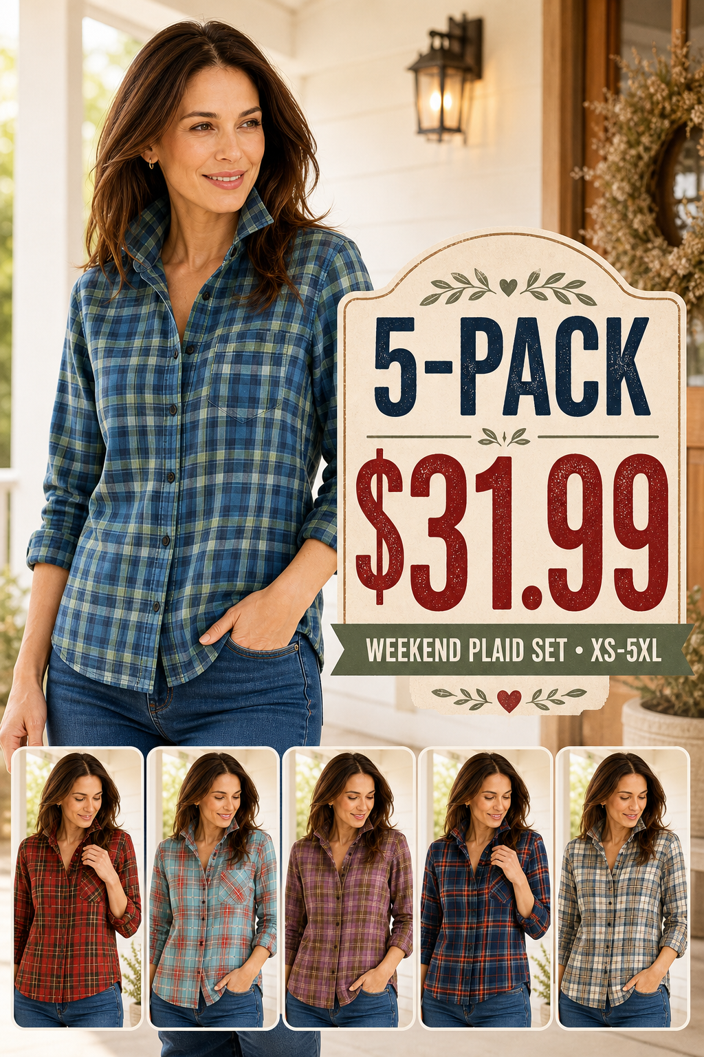 Women's Relaxed Plaid Flannel Button-Down Shirts