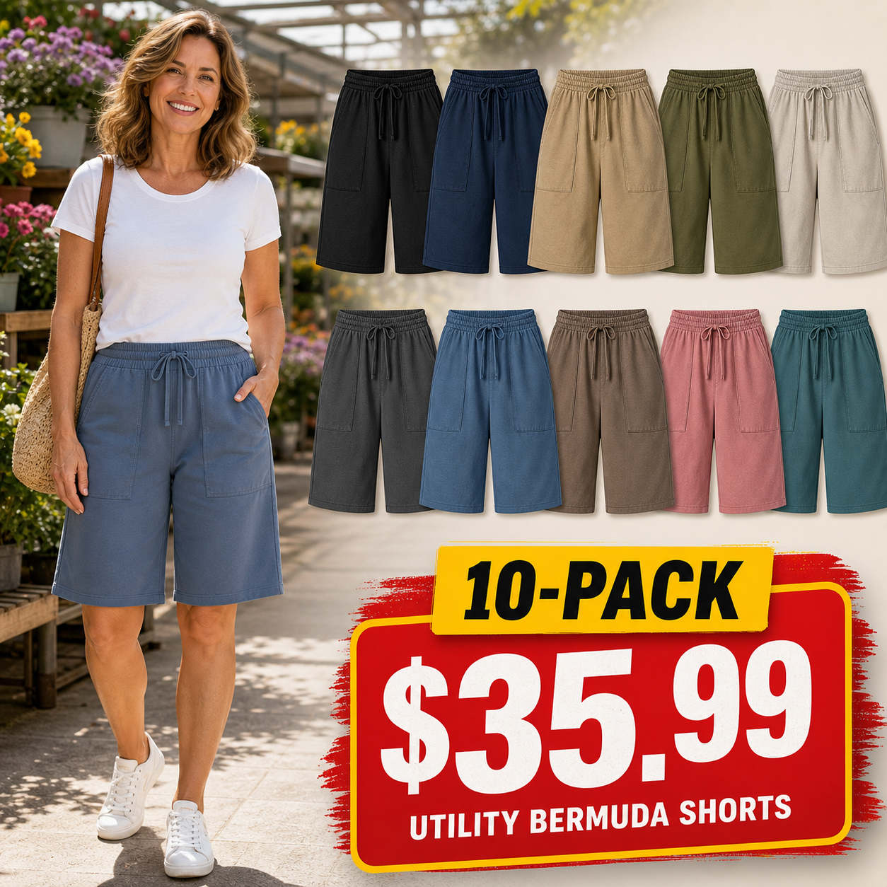 Women's Utility Bermuda Shorts with Pockets