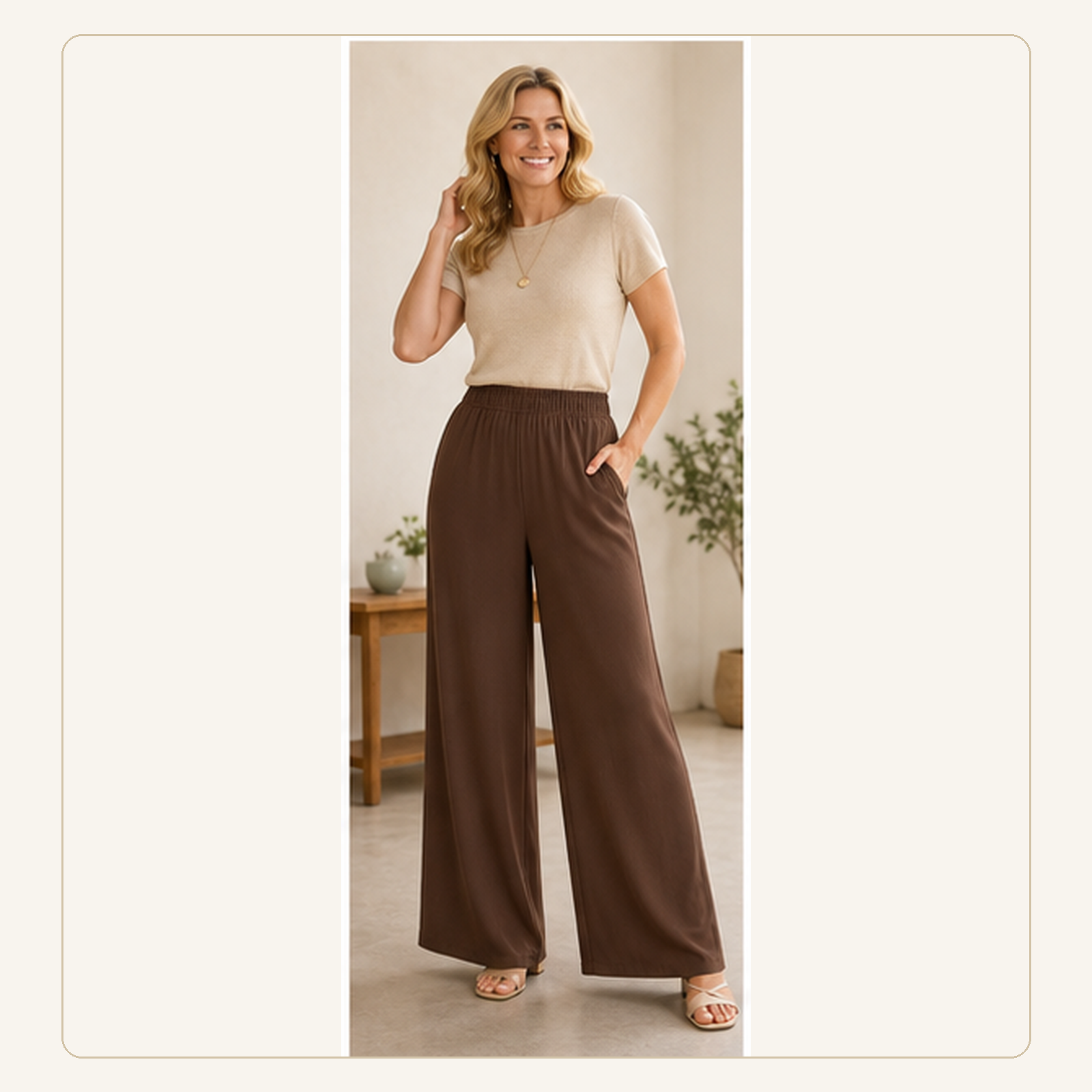 Easy-Drape Pocket Palazzo Pants for Women
