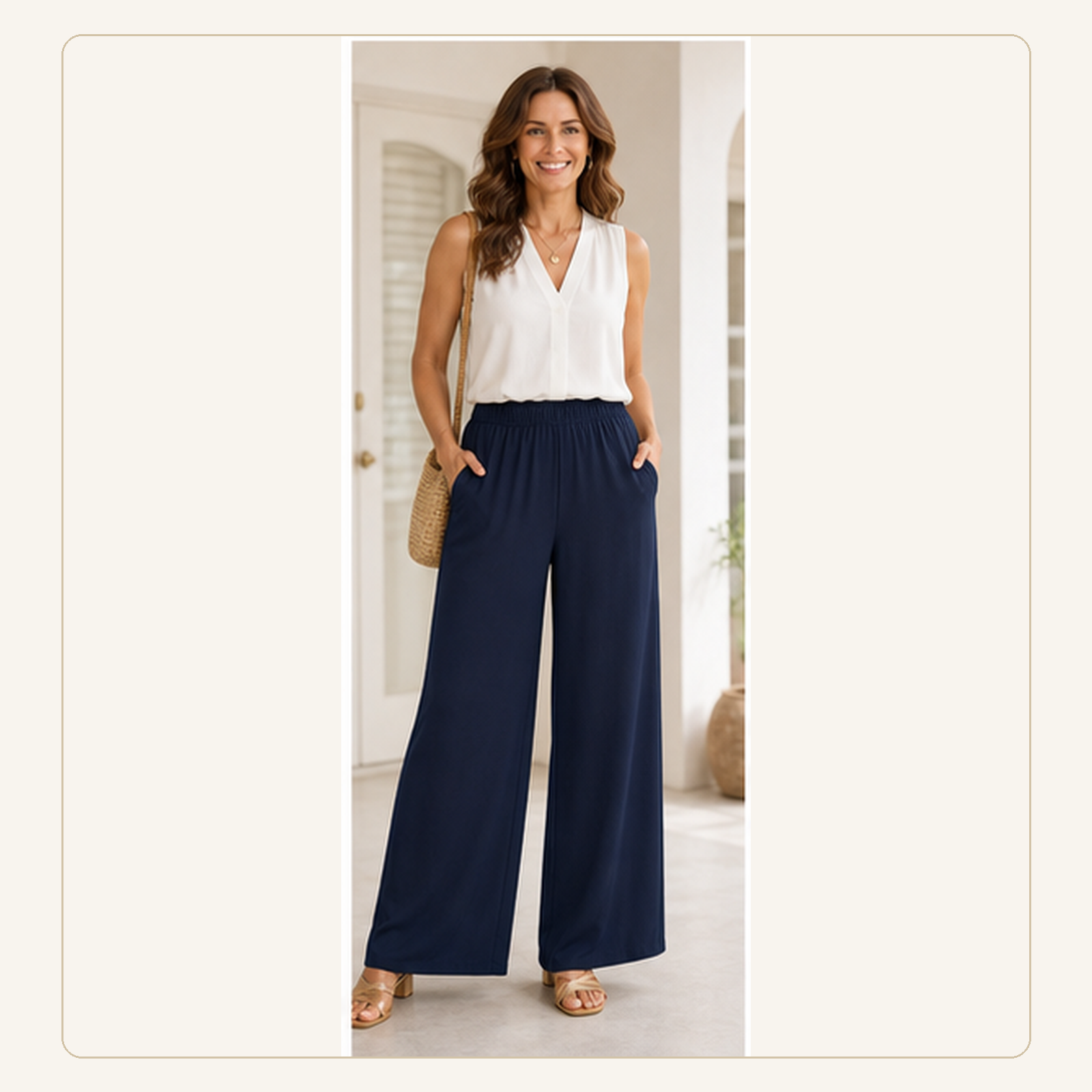 Easy-Drape Pocket Palazzo Pants for Women