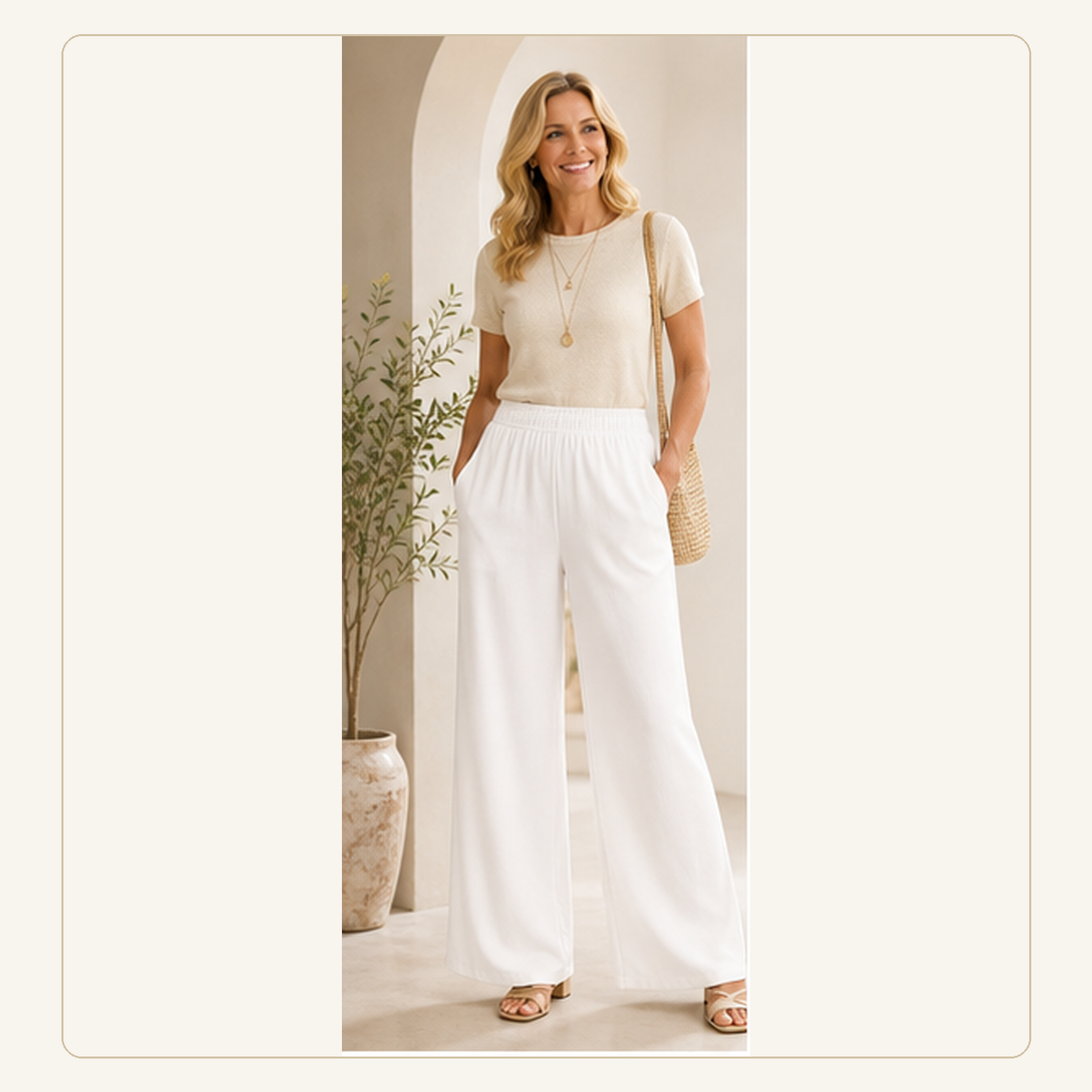 Easy-Drape Pocket Palazzo Pants for Women