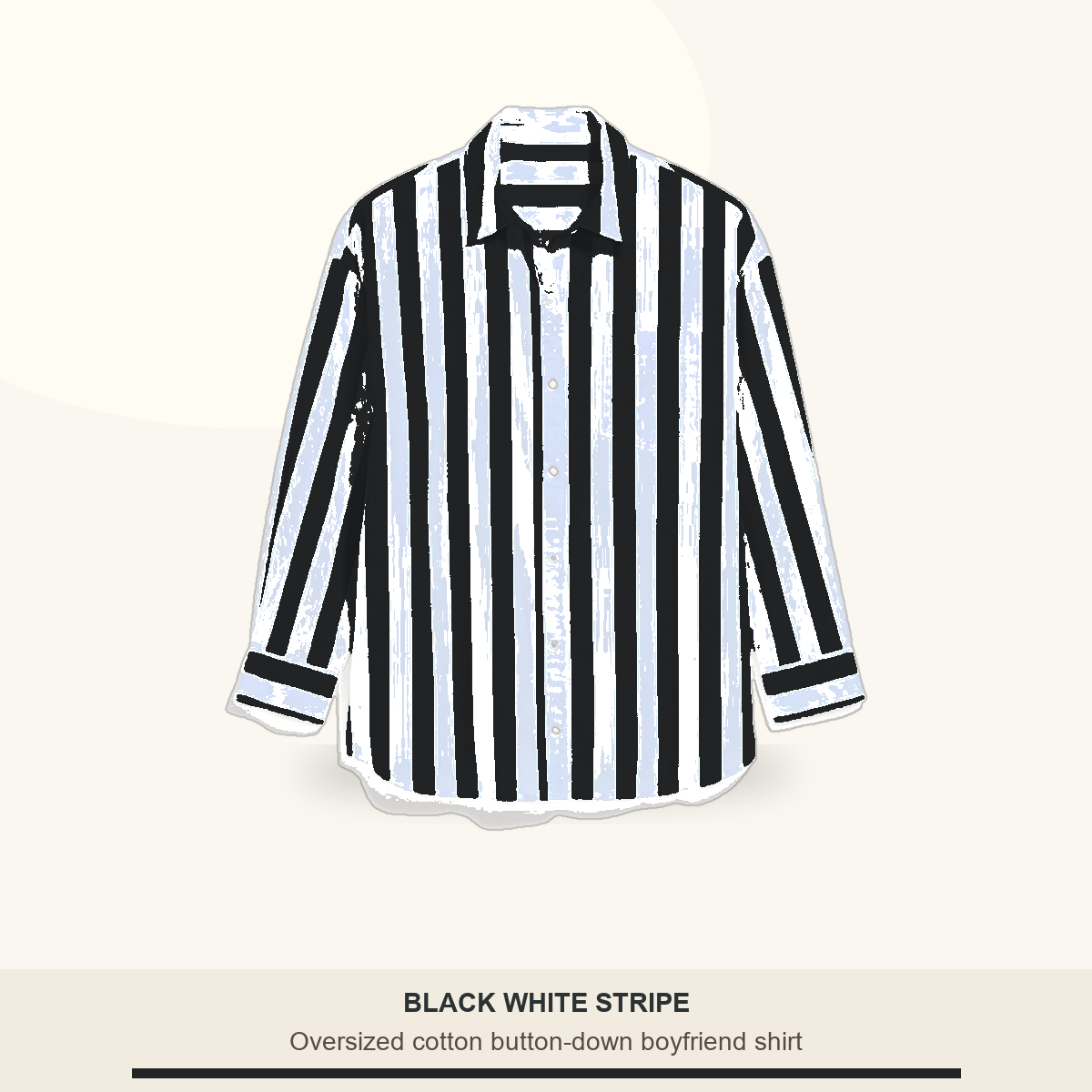 Oversized Cotton Stripe Boyfriend Shirt for Women