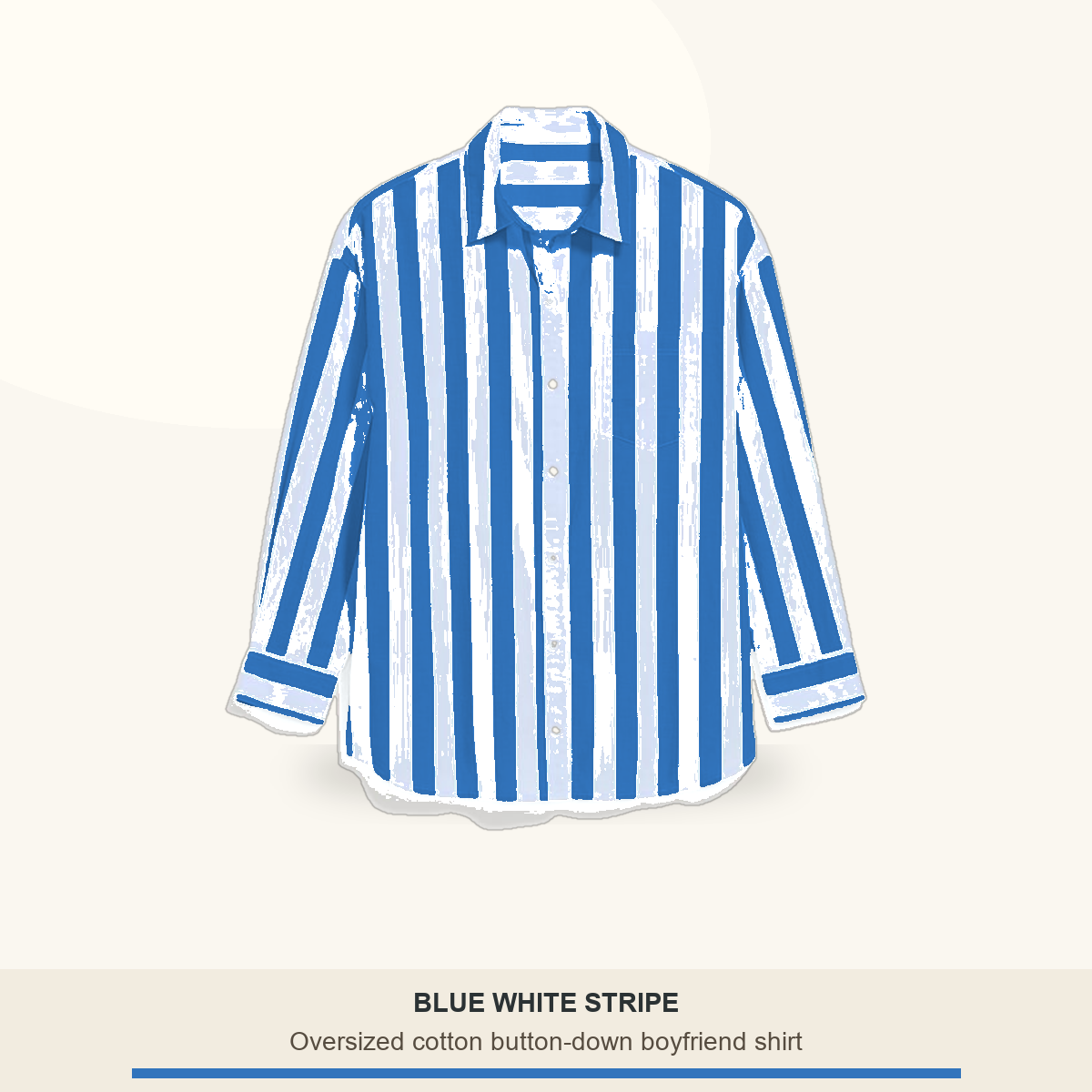Oversized Cotton Stripe Boyfriend Shirt for Women