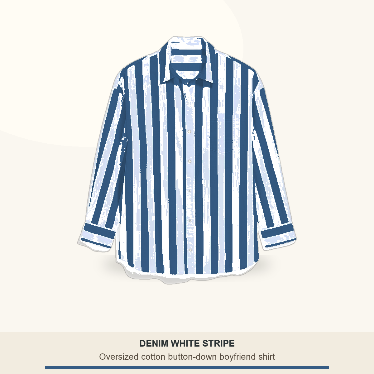 Oversized Cotton Stripe Boyfriend Shirt for Women