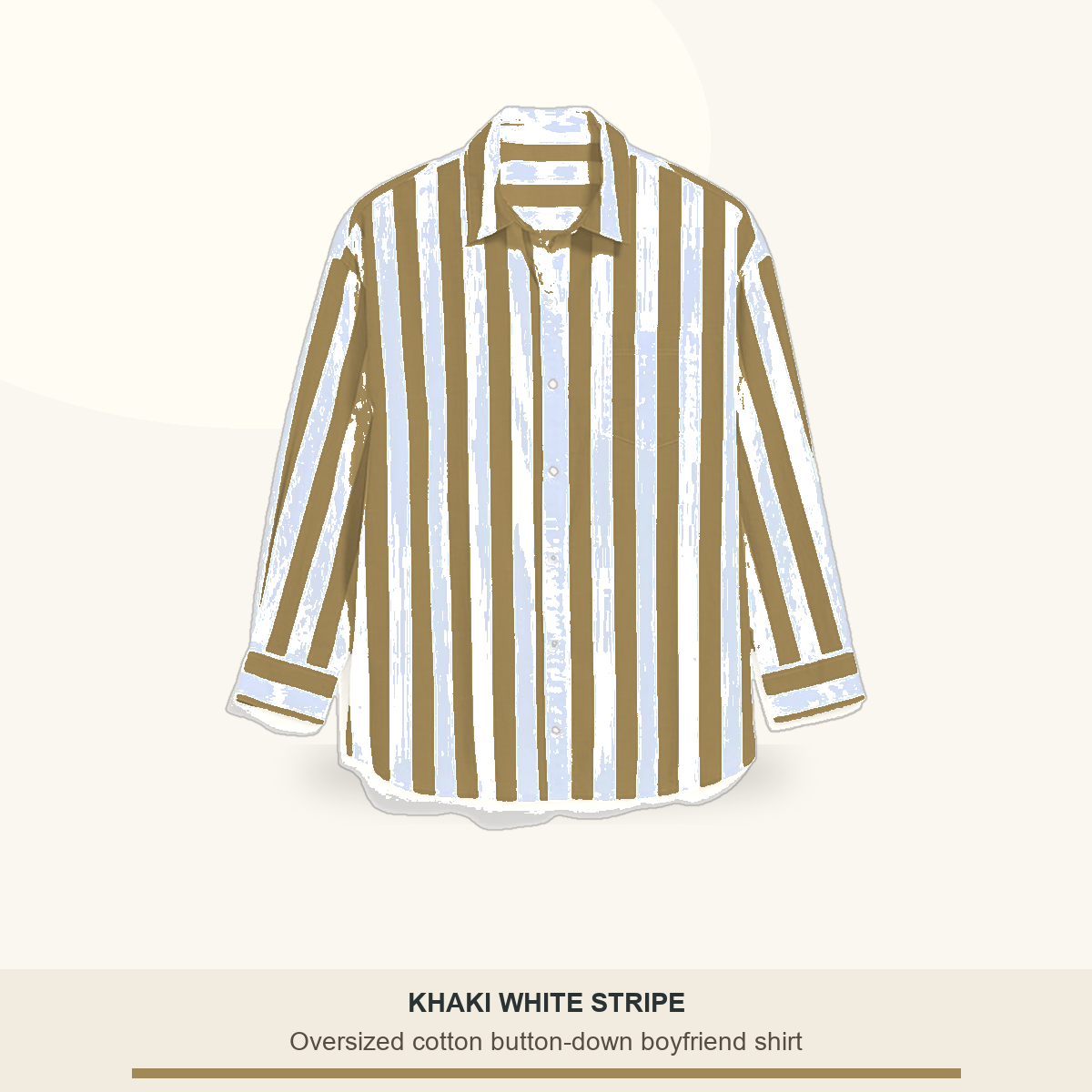 Oversized Cotton Stripe Boyfriend Shirt for Women
