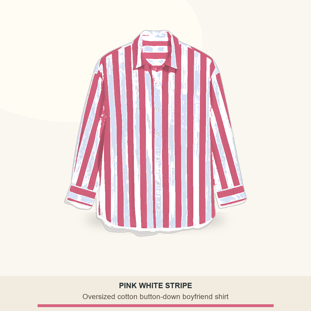 Oversized Cotton Stripe Boyfriend Shirt for Women