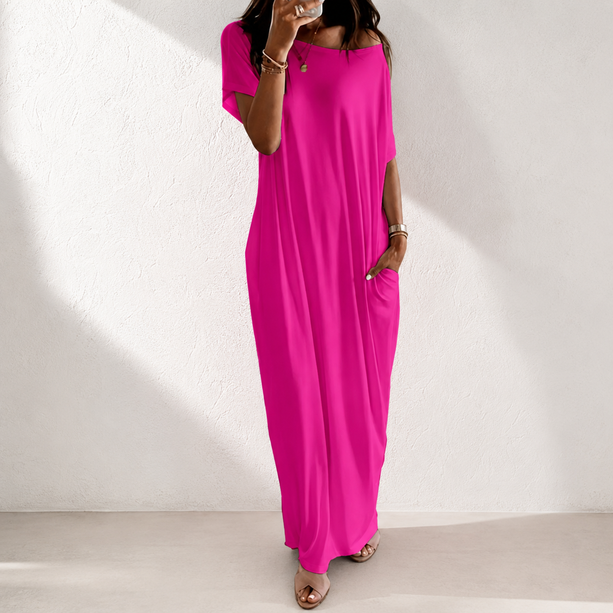 Women’s 100% Cotton Batwing Sleeve Lounge Dress