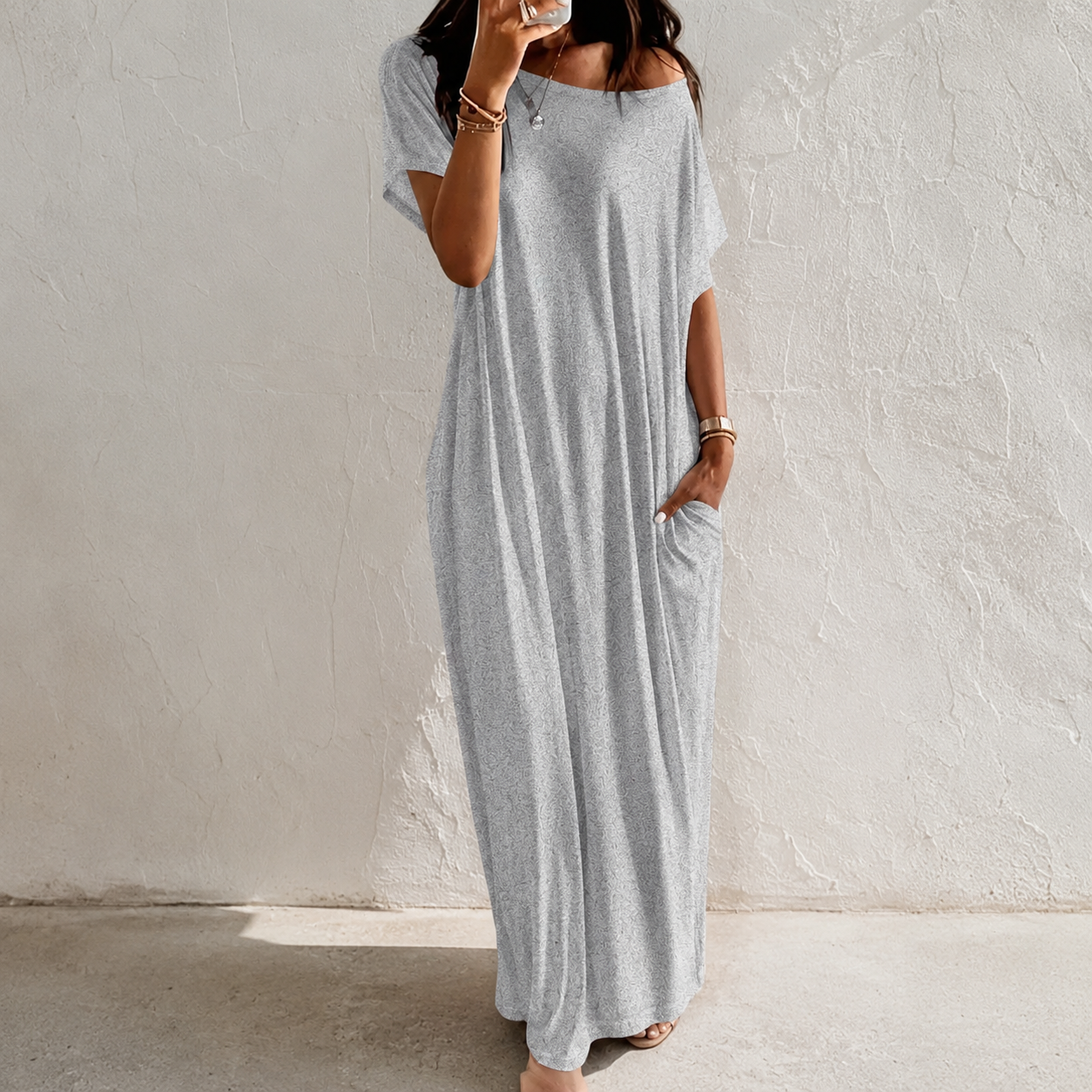 Women’s 100% Cotton Batwing Sleeve Lounge Dress