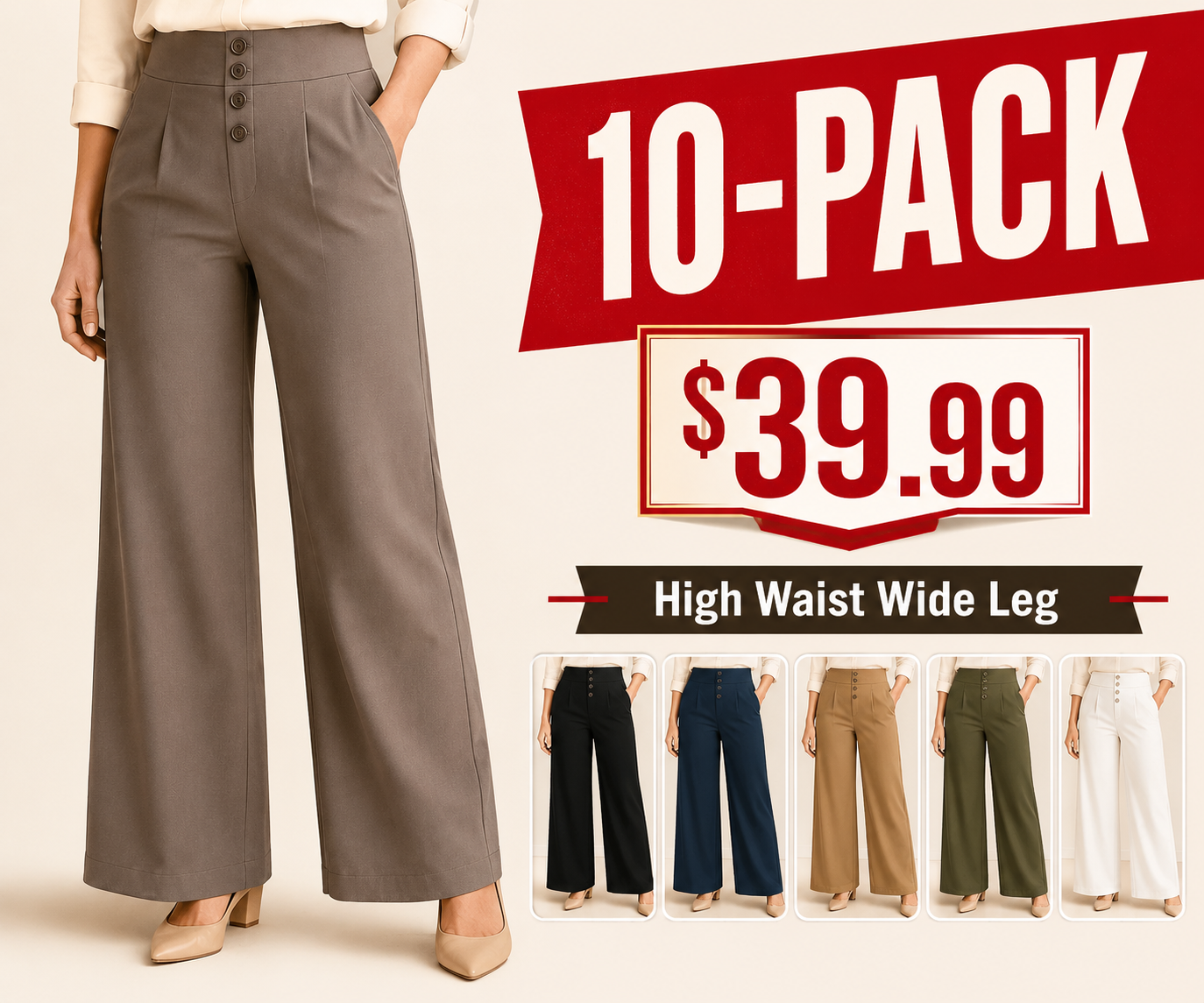 Easy-Drape Pocket Palazzo Pants for Women