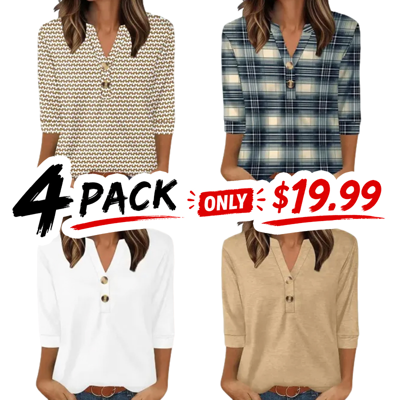 3/4 Sleeve Tops Summer Outfits for Women Breathable Lightweight Blouses Air Conditioner Friendly Loose Fit Beach Vacation Girls Adjustable