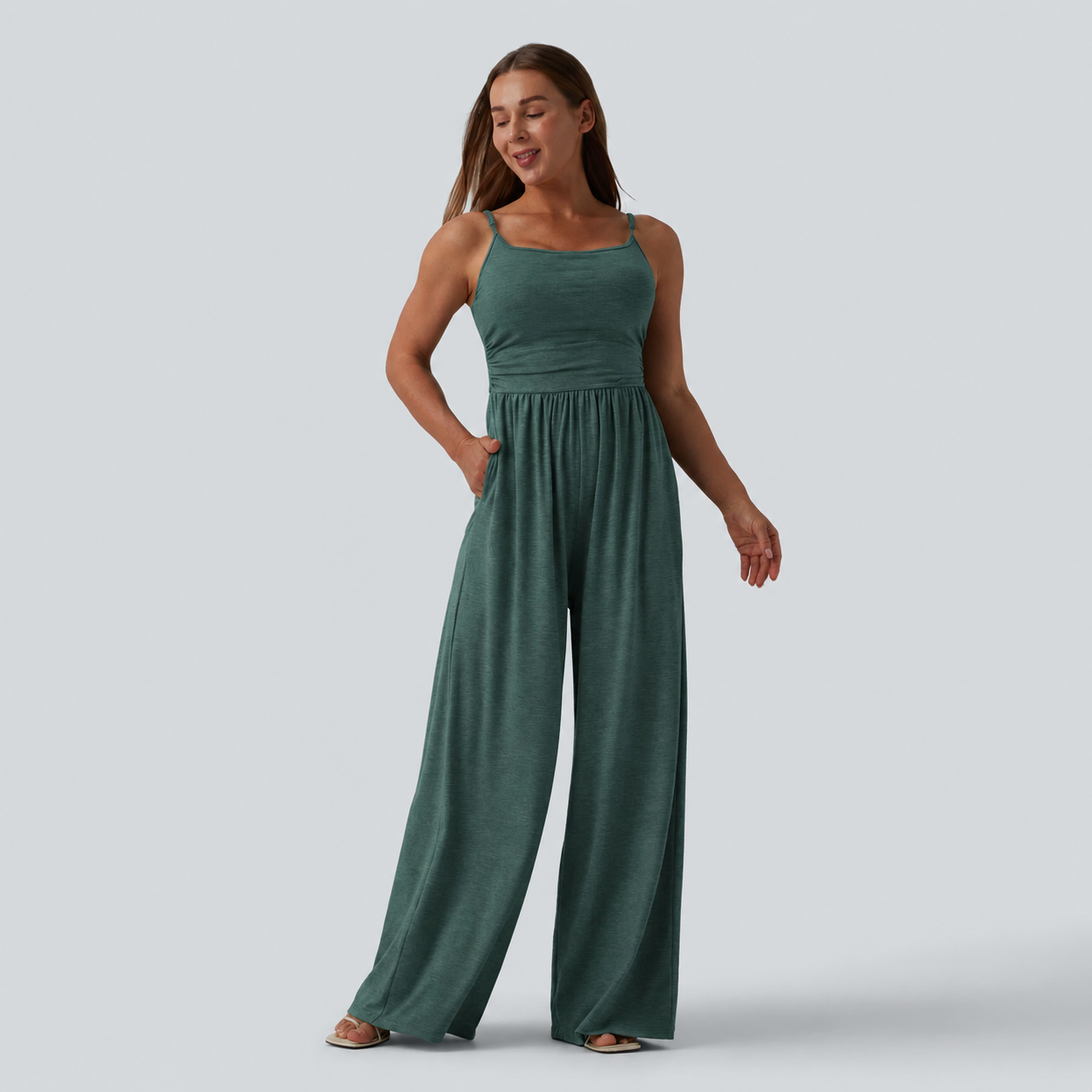 Women's Sleeveless Wide-Leg Lounge Jumpsuits