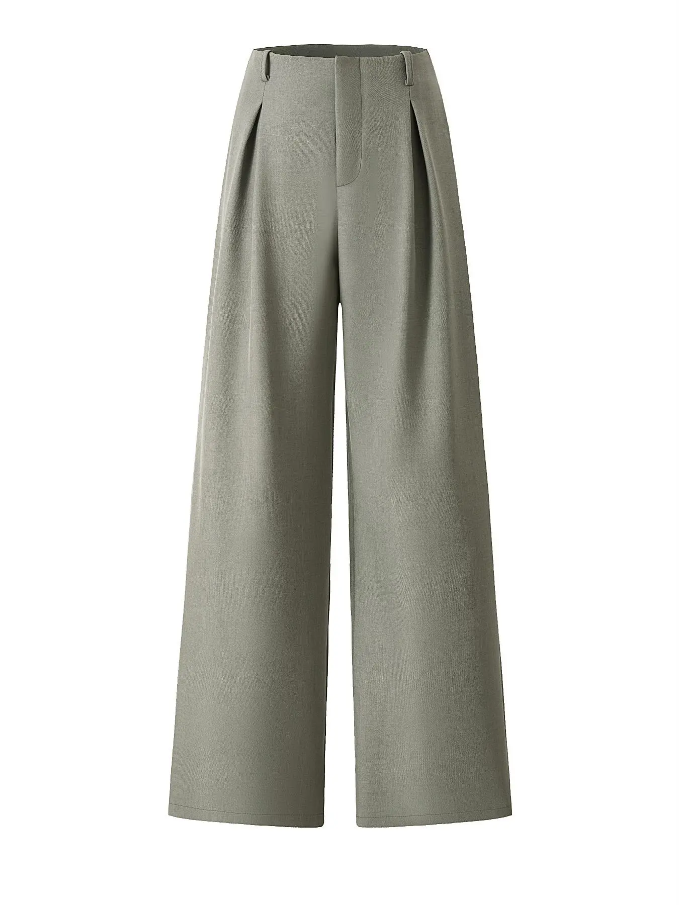 Women’s Pleated Wide Leg Pants with Pockets – Elegant High Waist Office Trousers
