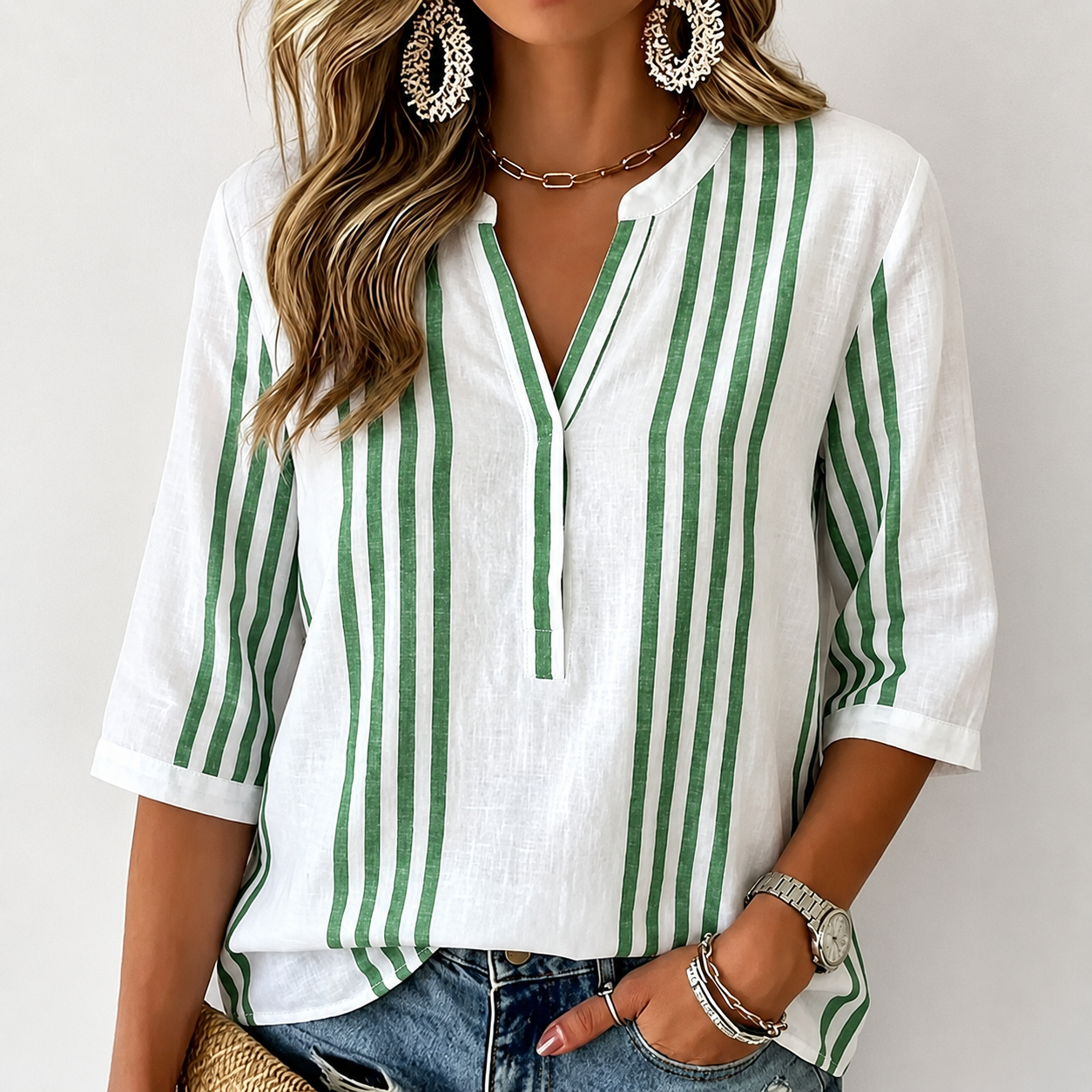 Women'S Casual Cotton Linen Top