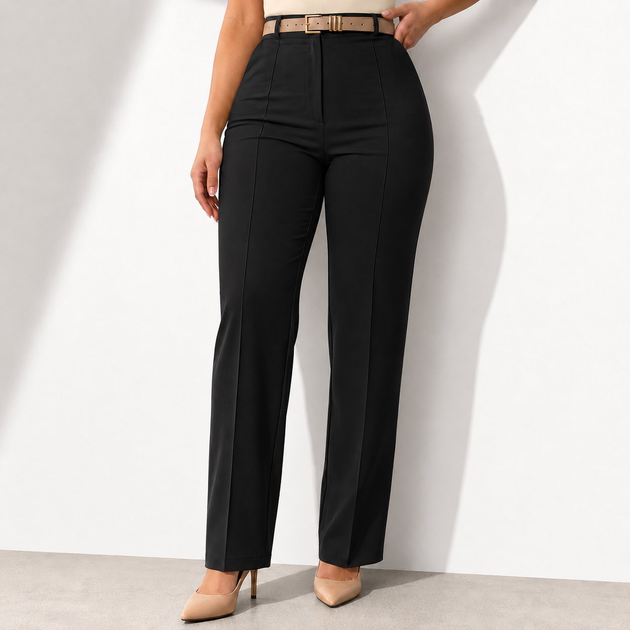 Work Pants for Women High Waist Straight Leg Work Pants Business Casual Trousers