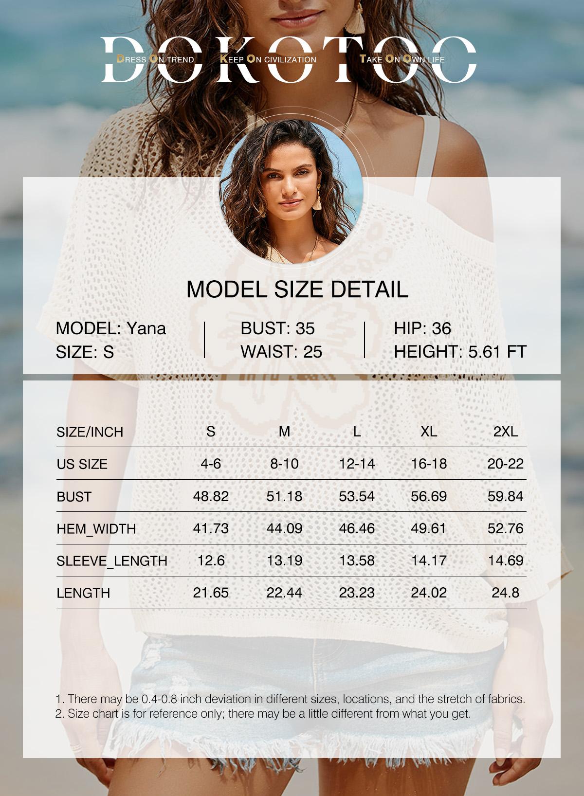 Dokotoo Womens Floral Fashion Summer Tops 2026 Short Sleeve Crochet Sweaters Swimsuit Cover Ups Lightweight Knit Pullover