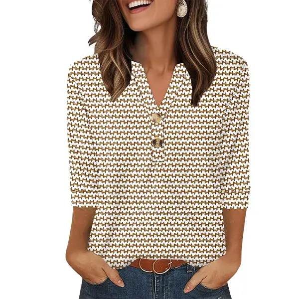 WIHOLL 3/4 Sleeve Tops Summer Outfits for Women Breathable Lightweight Blouses Air Conditioner Friendly Loose Fit Beach Vacation Girls Adjustable