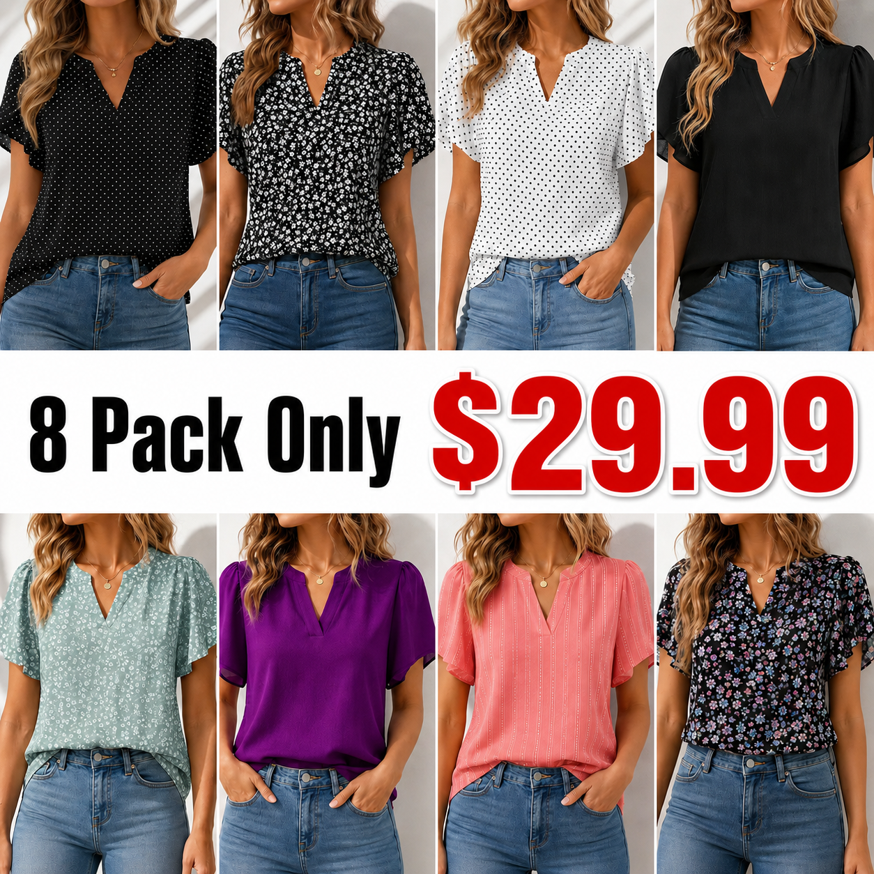 Womens Dressy Casual Shirts Short Sleeve V Neck Work Blouse Business Casual Summer Chiffon Tops