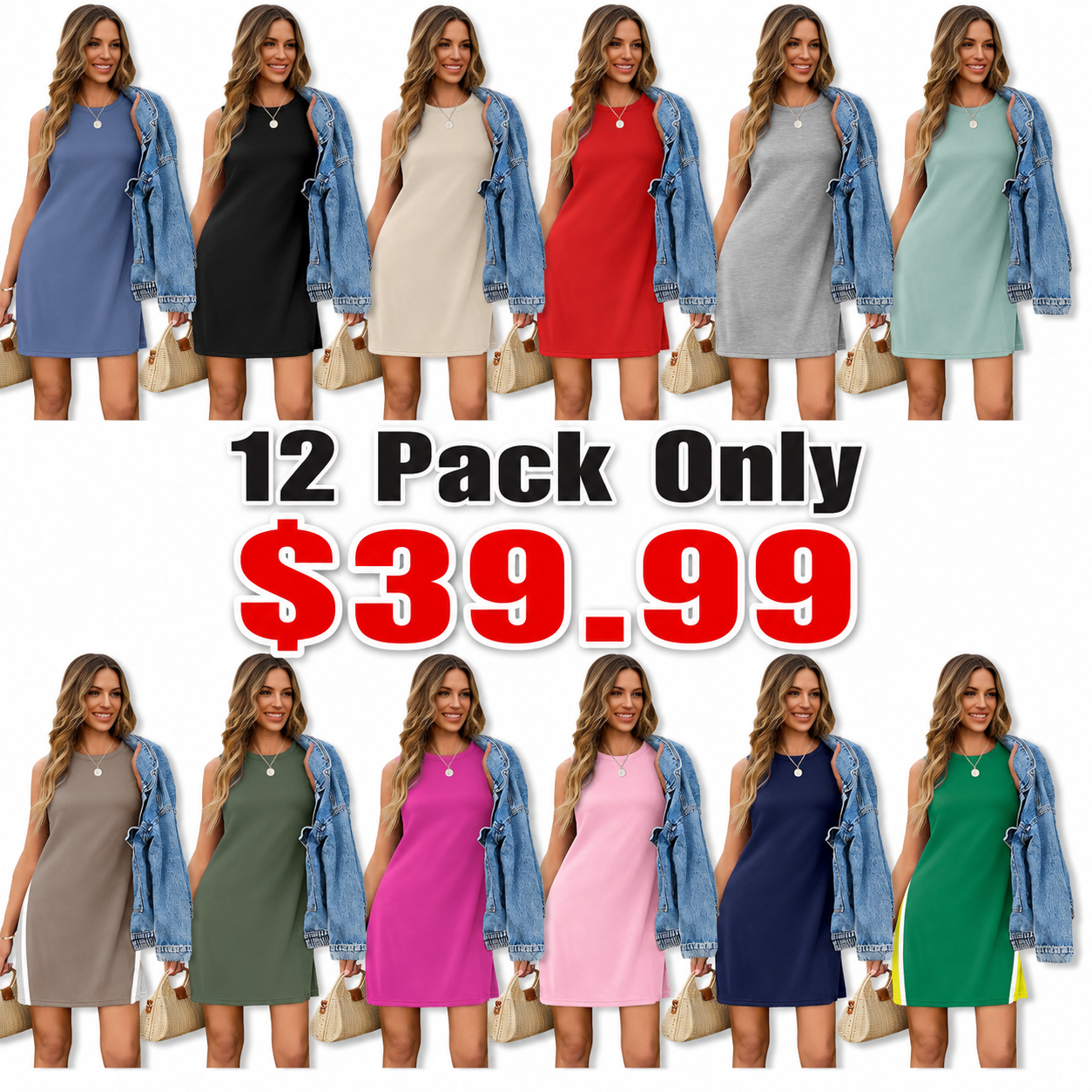 Sampeel Dresses for Women 2025 Casual Summer Sundresses Sleeveless Tank Dress Fashion Outfits