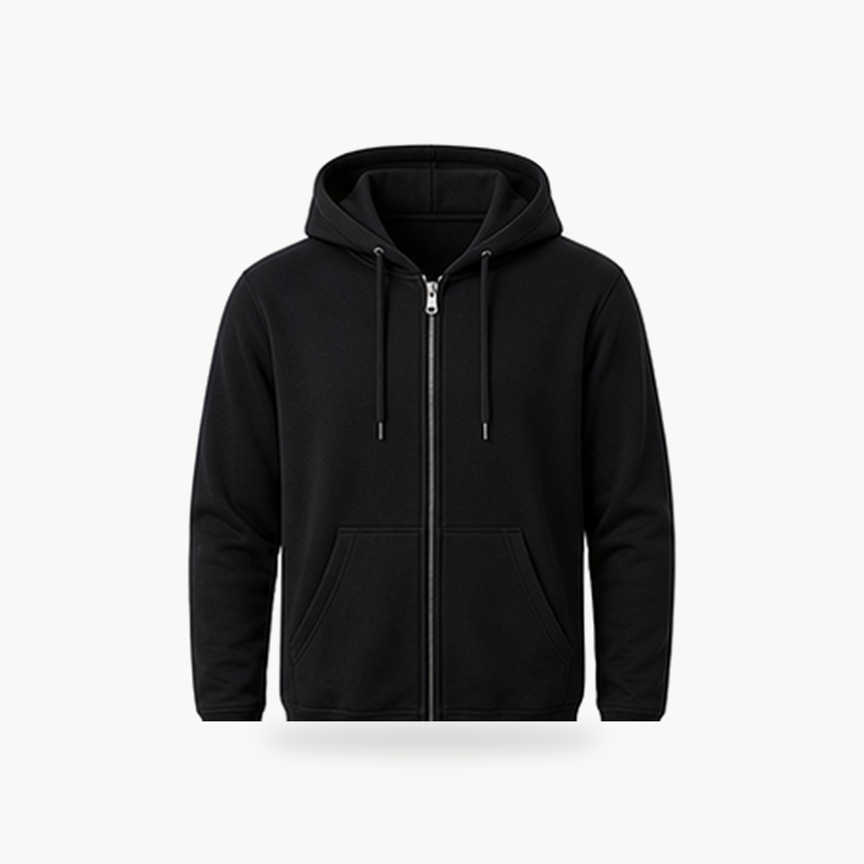 Black - Men's Lightweight Full-Zip Fleece Hoodie