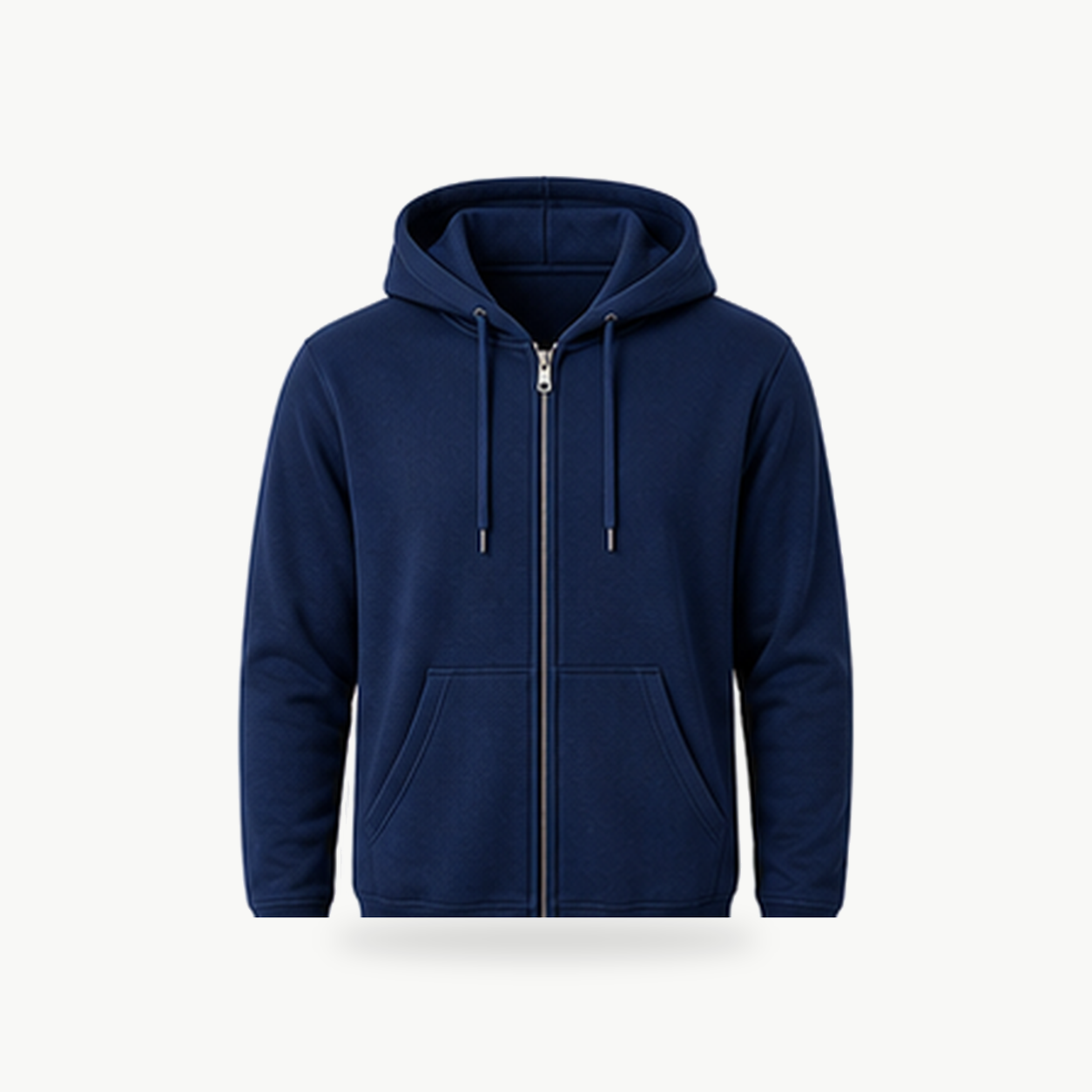 Navy - Men's Lightweight Full-Zip Fleece Hoodie