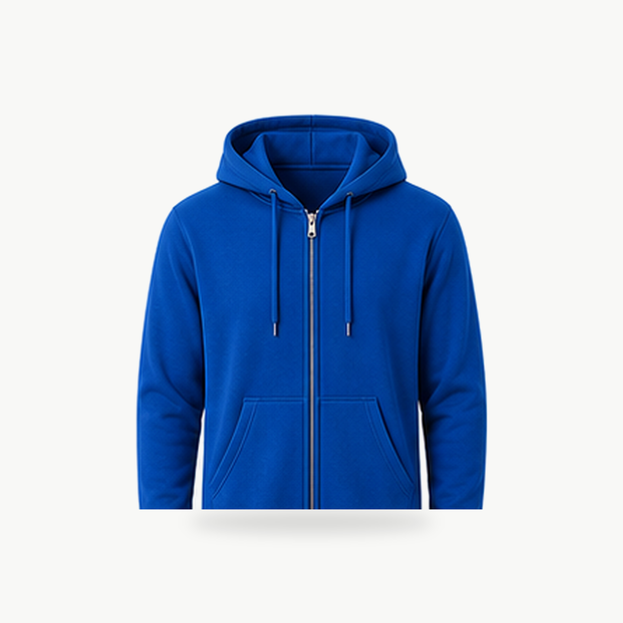 Royal Blue - Men's Lightweight Full-Zip Fleece Hoodie
