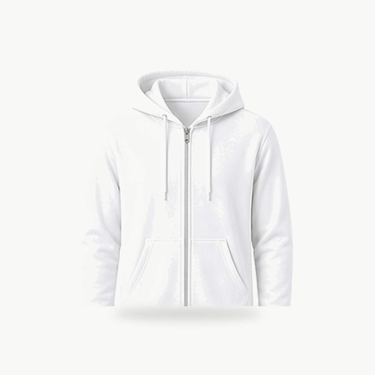 White - Men's Lightweight Full-Zip Fleece Hoodie