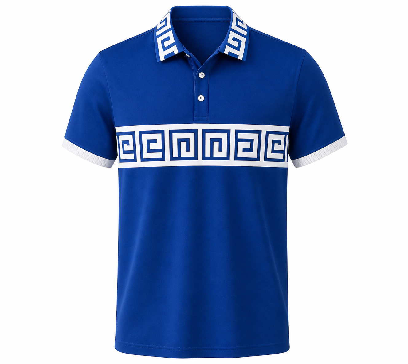 🔥CLEARANCE SALE🔥 Greek Key Contrast Polo Shirt