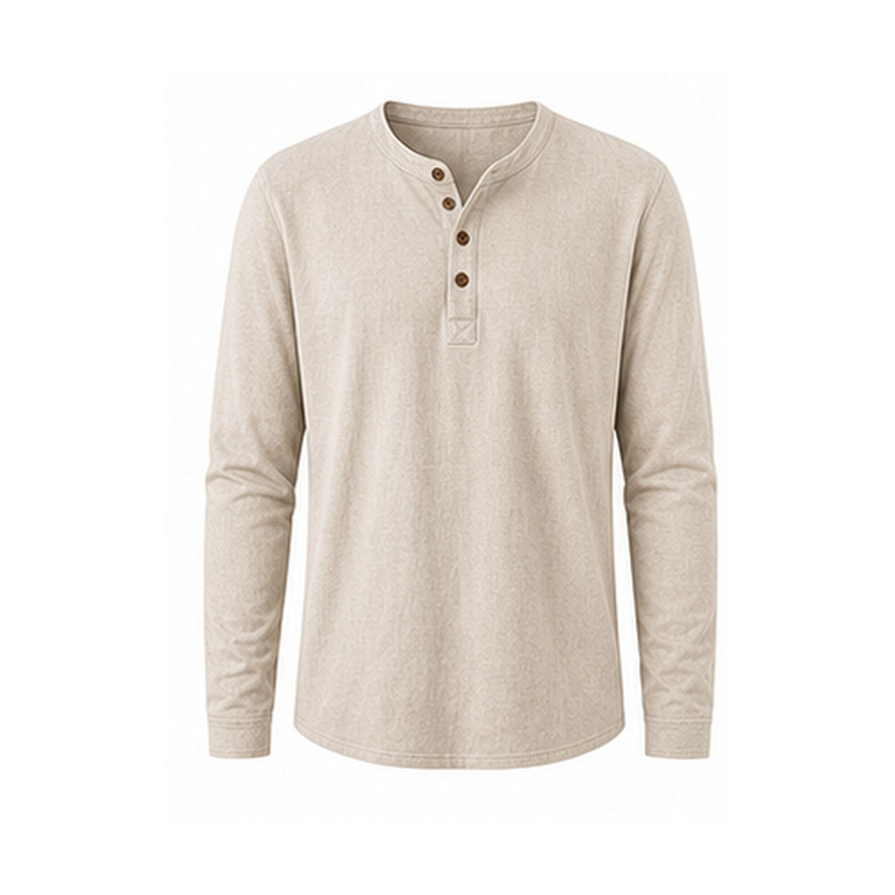 Men's Cotton Linen Long-Sleeve Henley Shirts 12-Pack $36.99