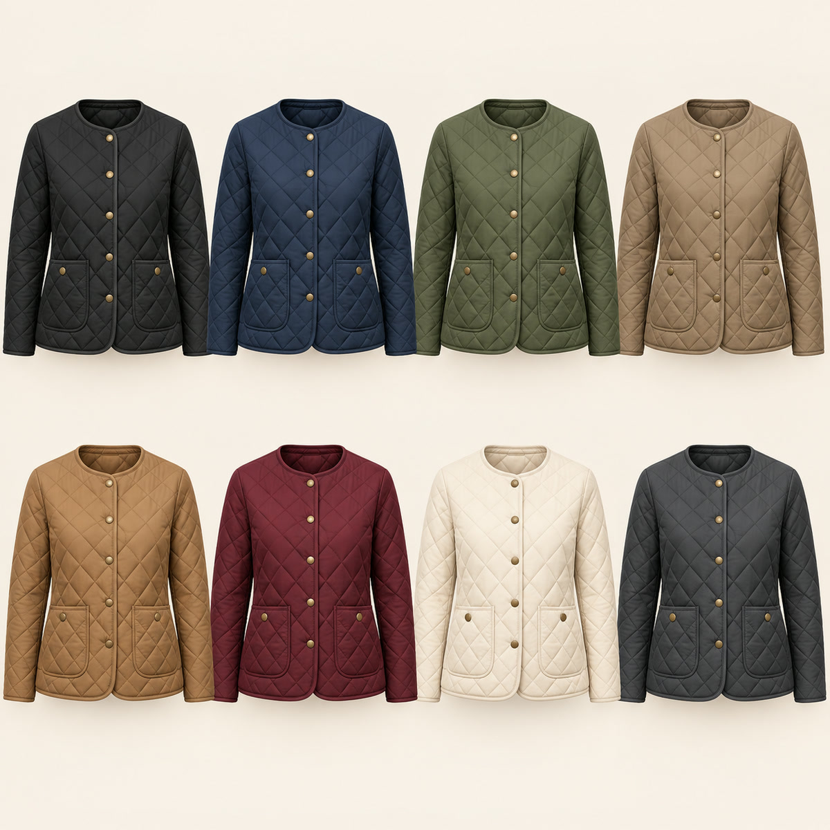 8-Pack - All 8 Colors Women's Diamond-Quilted Jacket 8-Packs