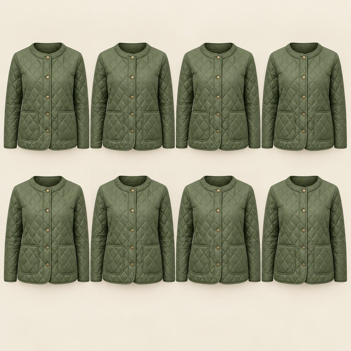 8-Pack - Olive Women's Diamond-Quilted Jacket 8-Packs